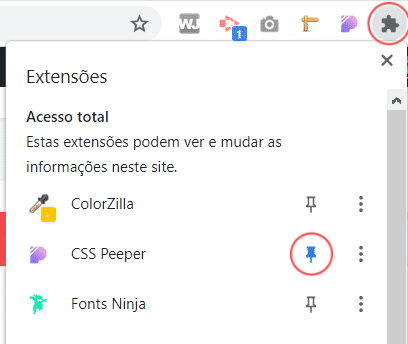 Extensão Chrome: CSS Peeper - Visualizador Inteligente de CSS 2