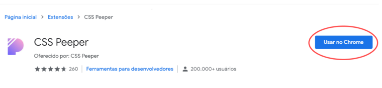 Extensão Chrome: CSS Peeper - Visualizador Inteligente de CSS - Ramiro Lobo