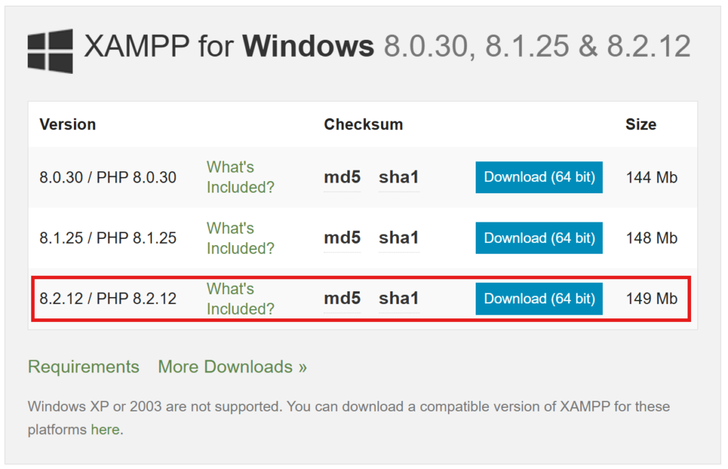 XAMPP download XAMPP download